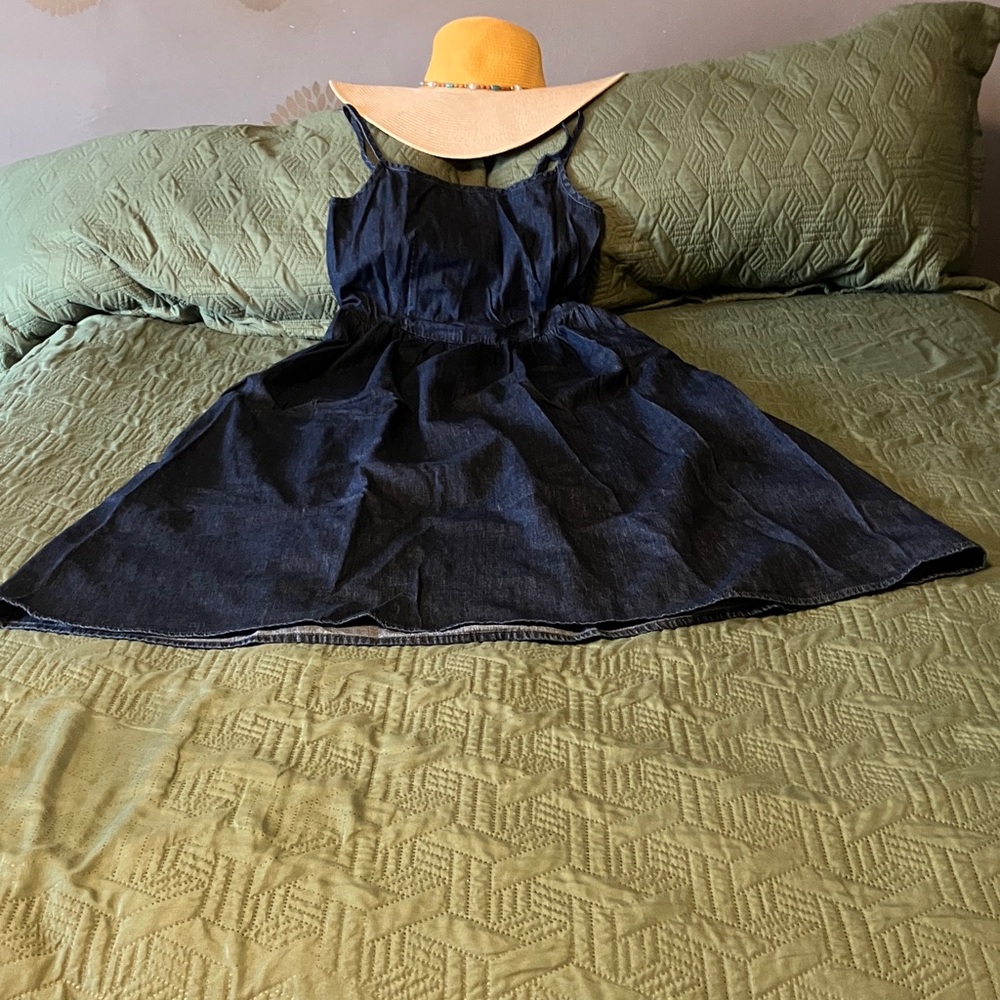 GAP Dark Blue Denim Maxi Dress - Picture 6 of 7